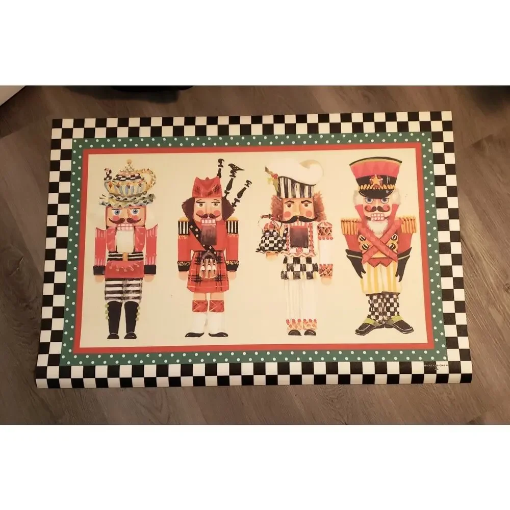MacKenzie Childs Courtly Check Nutcracker Floor Mat 2' x 3' Retired Collectible